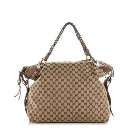 Gucci Monogram Large Bamboo Bar Tassel Shoulder Bag Brown 1 of 7