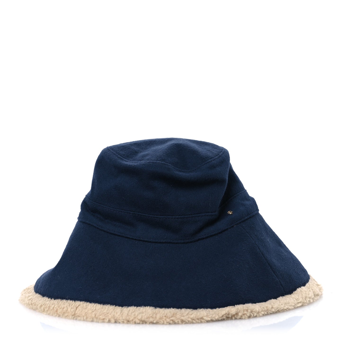 Wool Shearling GG Bucket Hat Navy