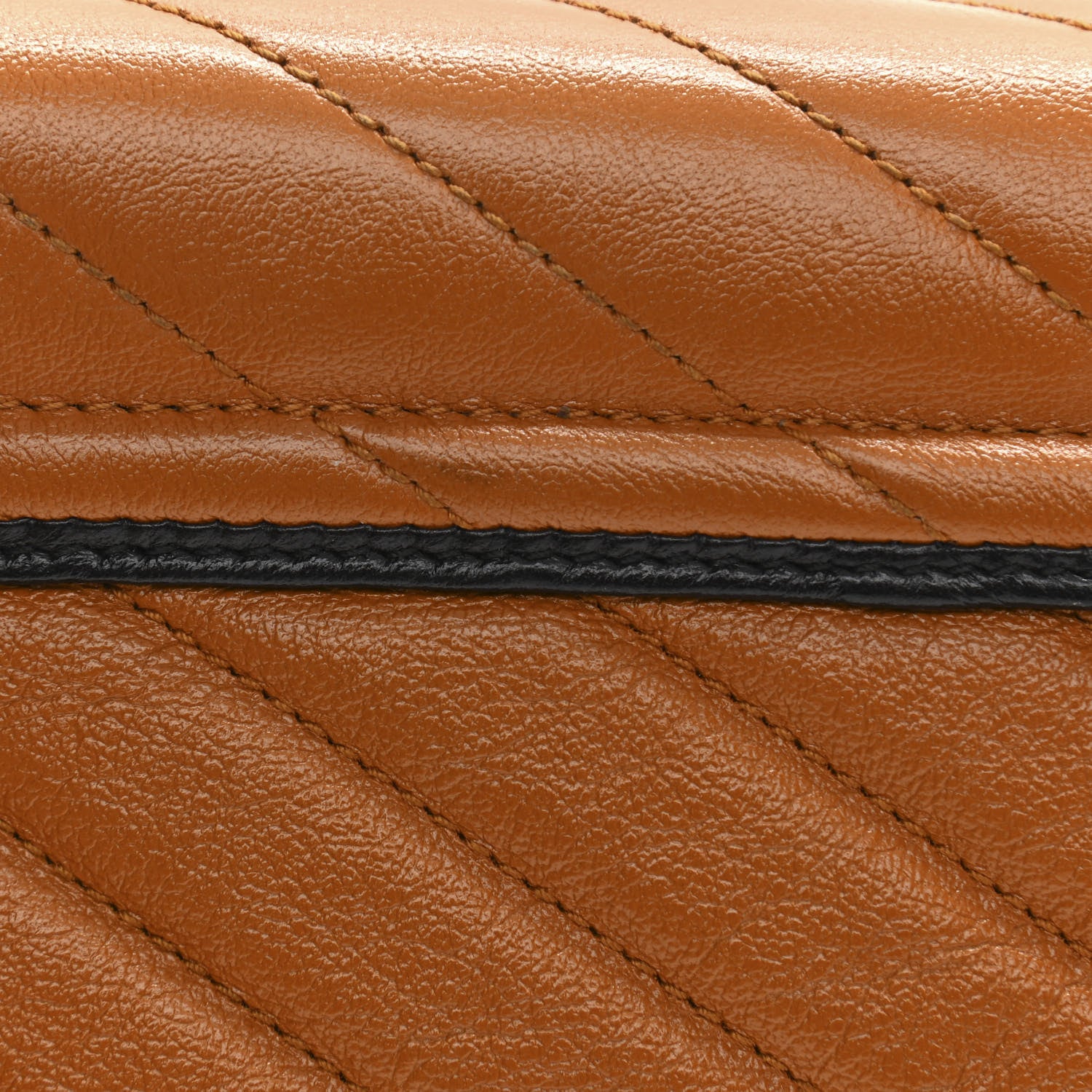 Gucci Vintage Effect Calfskin Matelasse Diagonal Super Mini Torchon GG Marmont Shoulder Bag Cognac 13 of 13