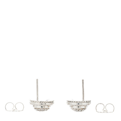David Yurman Sterling Silver Diamond 8mm Pave Cerise Earrings 3 of 4