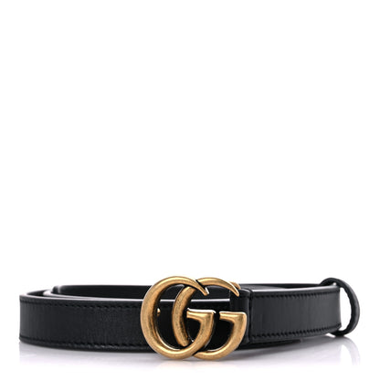 Gucci Calfskin Double G 20mm Belt 85 34 Black 1 of 5