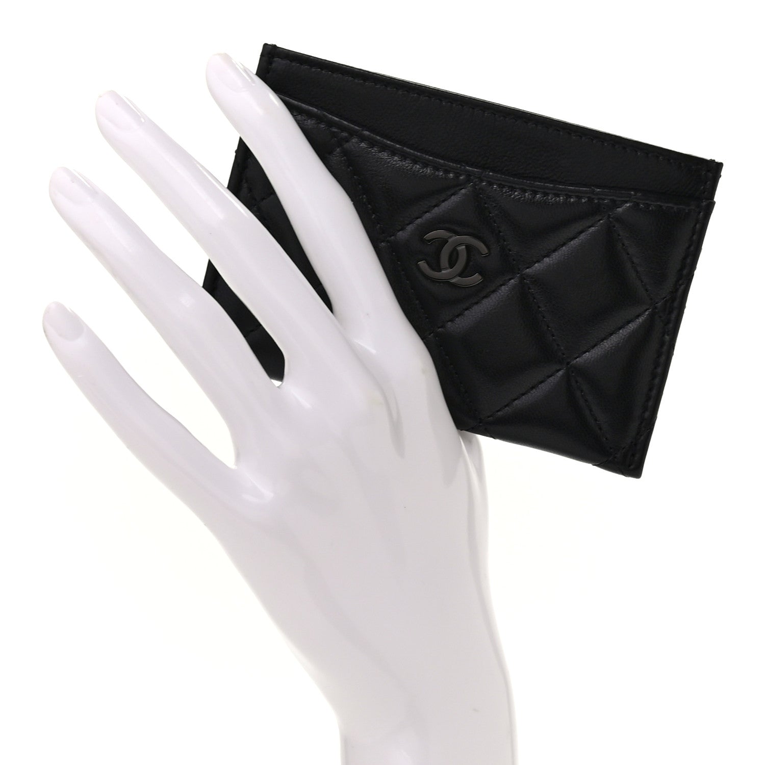 Chanel Lambskin Quilted Card Holder So Black 2 of 8