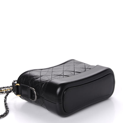 Chanel Aged Calfskin Quilted Small Gabrielle Hobo Black 4 of 11