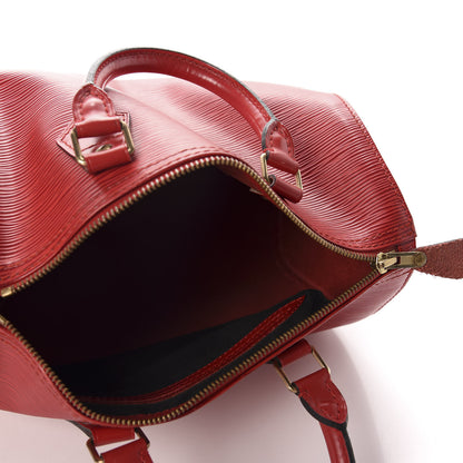 Louis Vuitton Epi Speedy 25 Castillan Red 5 of 10