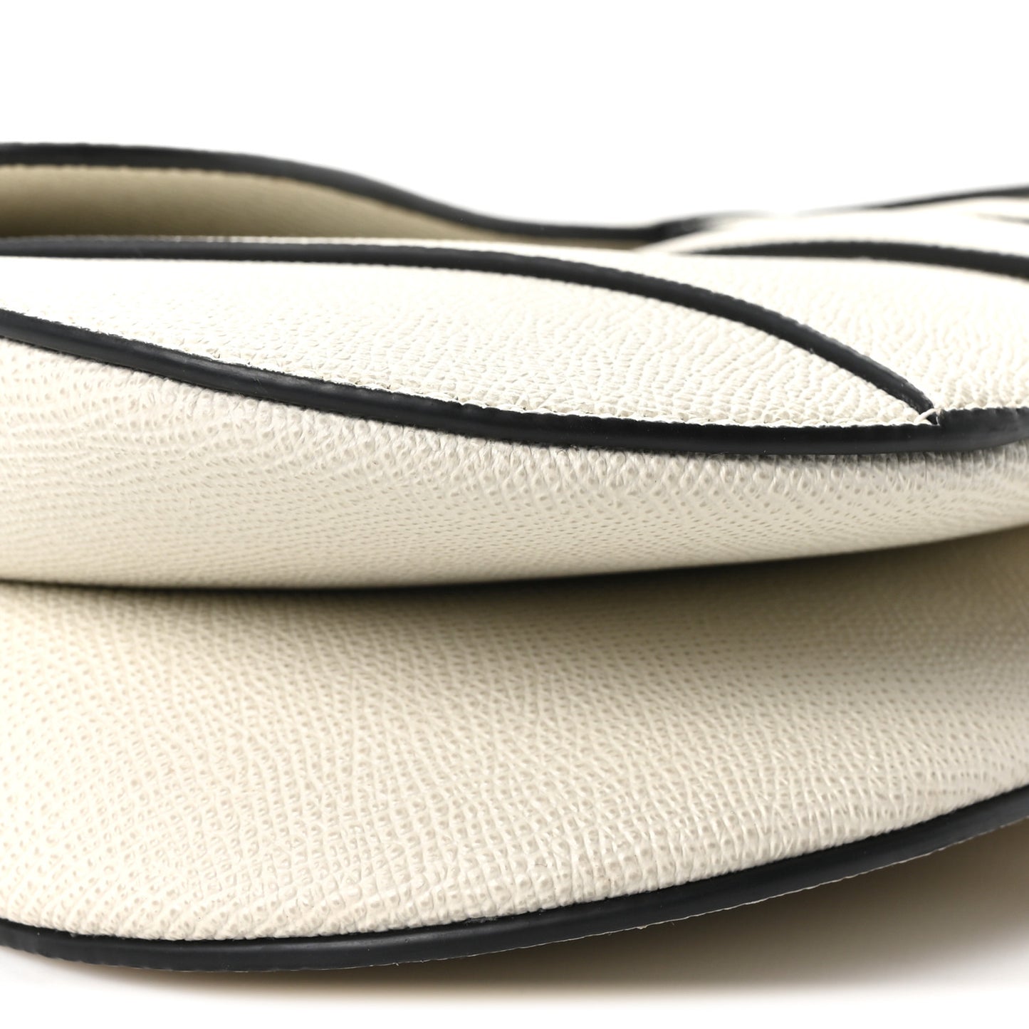Grained Calfskin Saddle Bag With Strap Latte