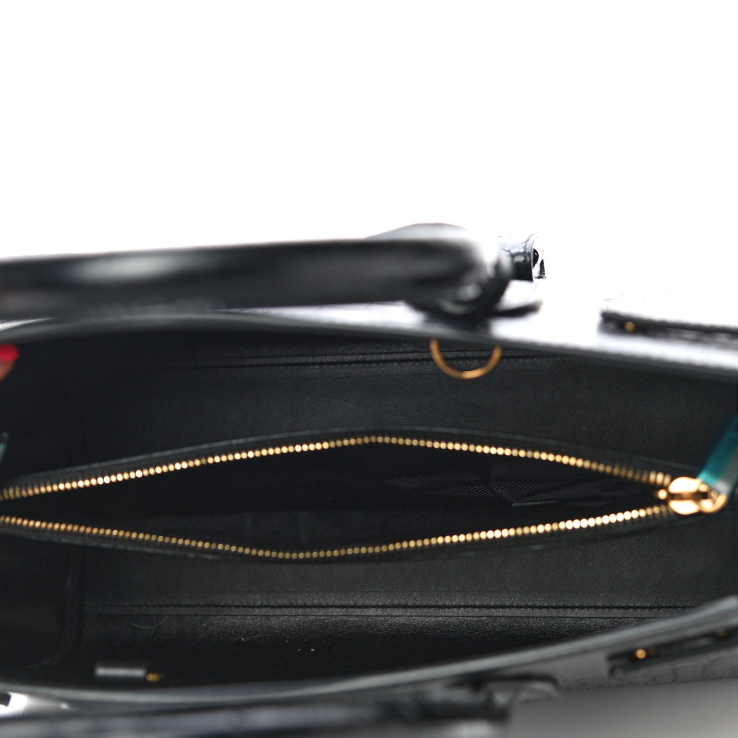 Calfskin Crocodile Embossed Small Sac De Jour Black
