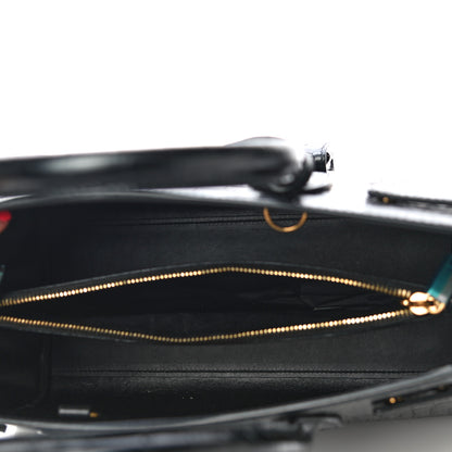 Saint Laurent Calfskin Crocodile Embossed Small Sac De Jour Black 5 of 9