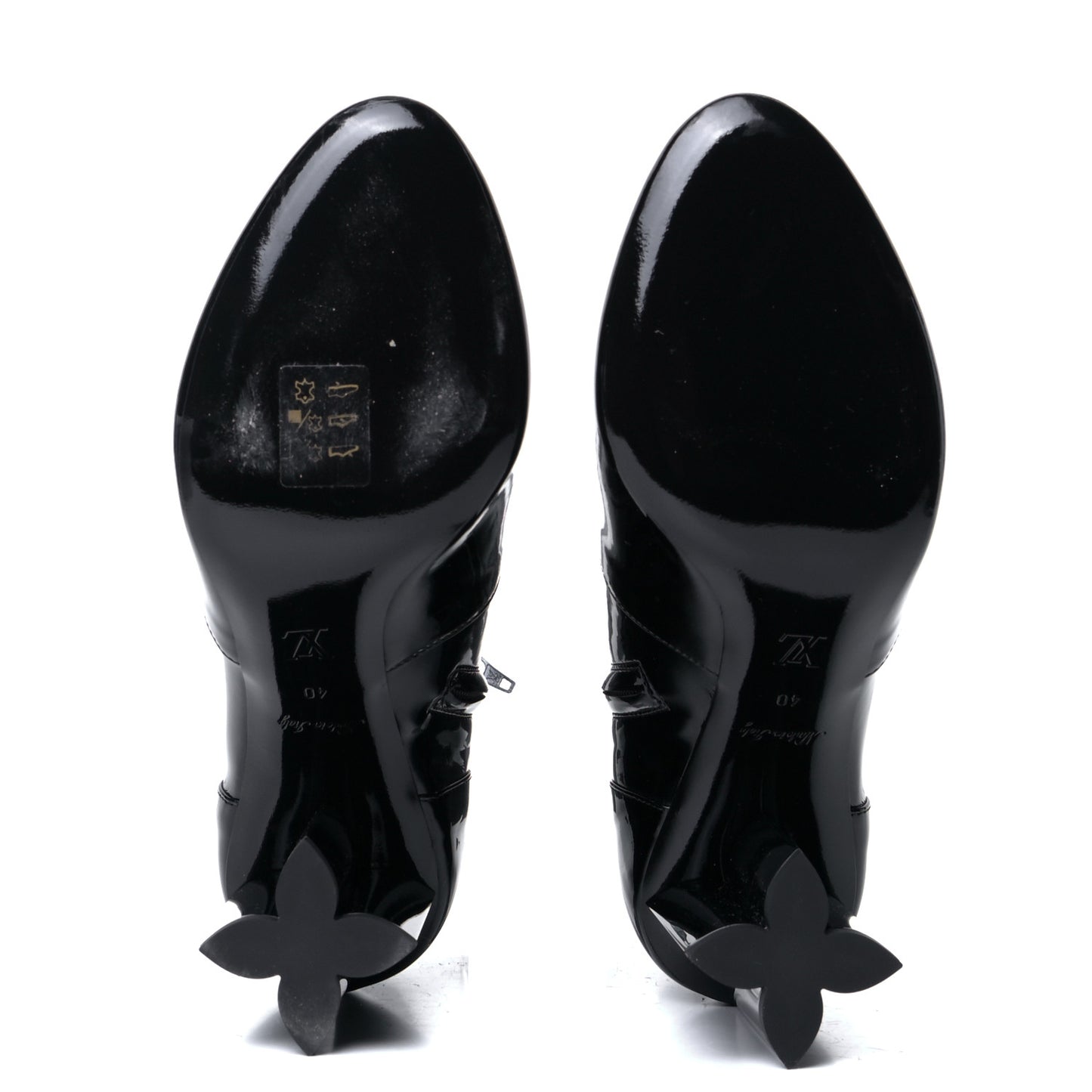 Patent Silhouette Ankle Boots 40 Black