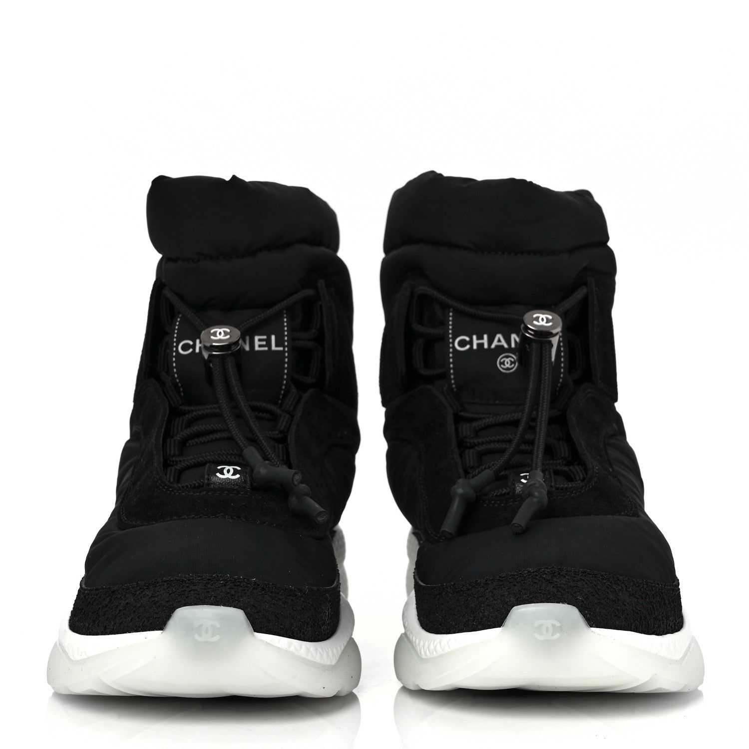 Chanel Nylon Suede Womens Short Boots 36.5 Black 4 of 16