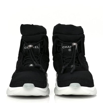 Chanel Nylon Suede Womens Short Boots 36.5 Black 4 of 16