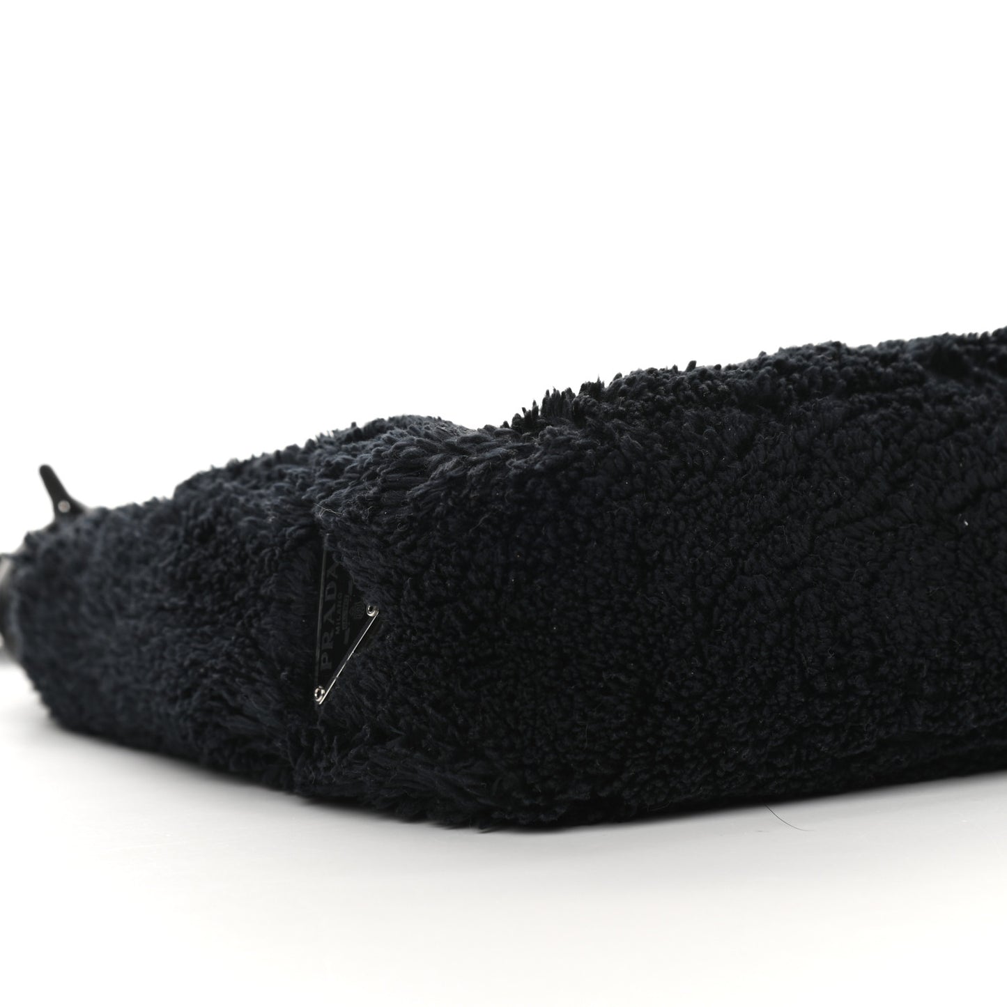 Terry Cloth Mini Re-Edition 2000 Bag Black White