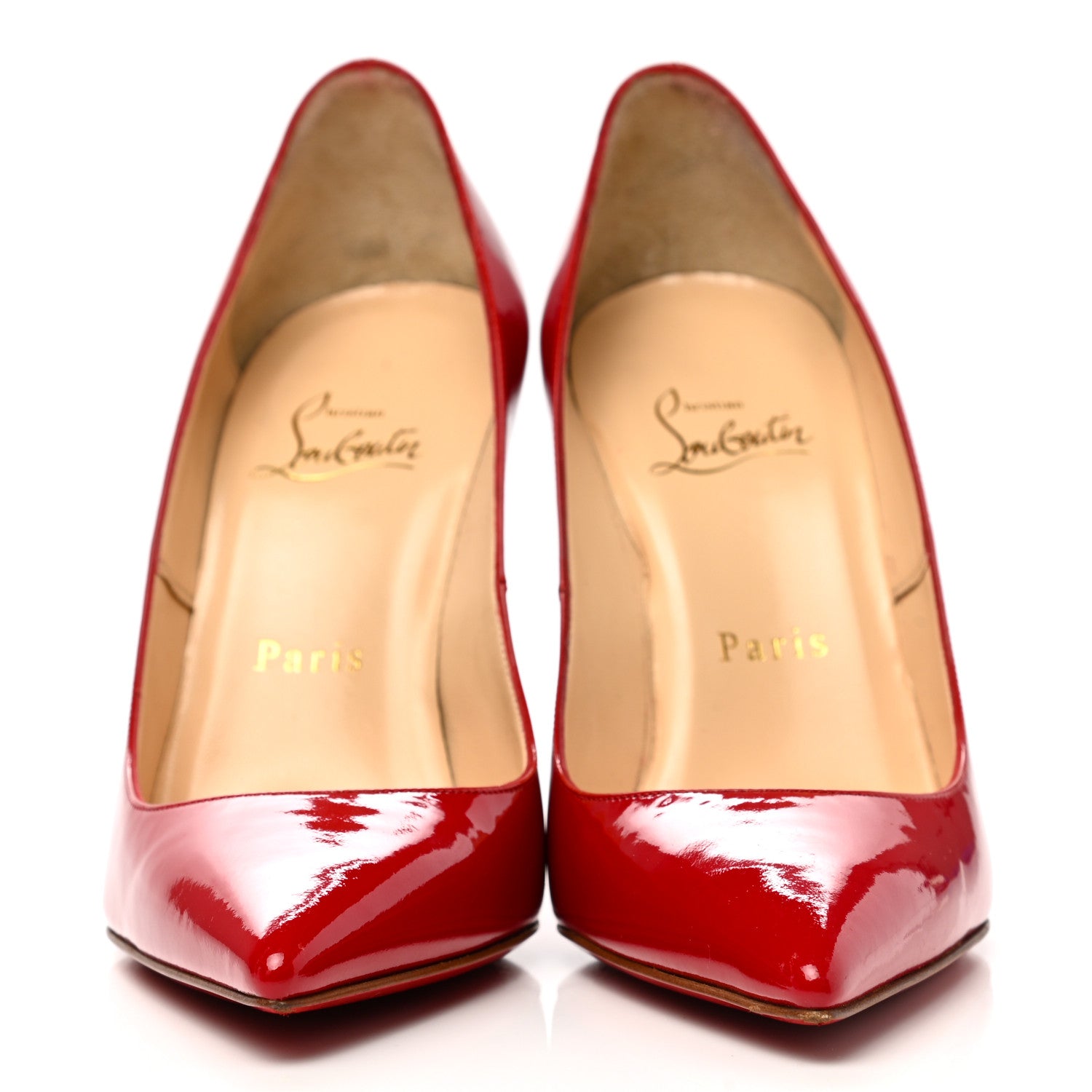 Christian Louboutin Patent Decollete 554 100 Pumps 36.5 Loubi Red 2 of 8