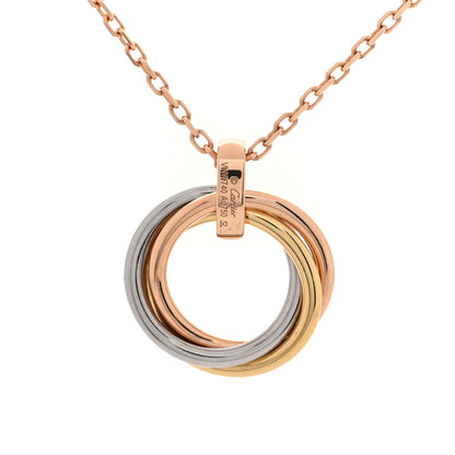 Cartier 18K Pink White Yellow Gold Diamond Trinity Pendant Necklace 4 of 10