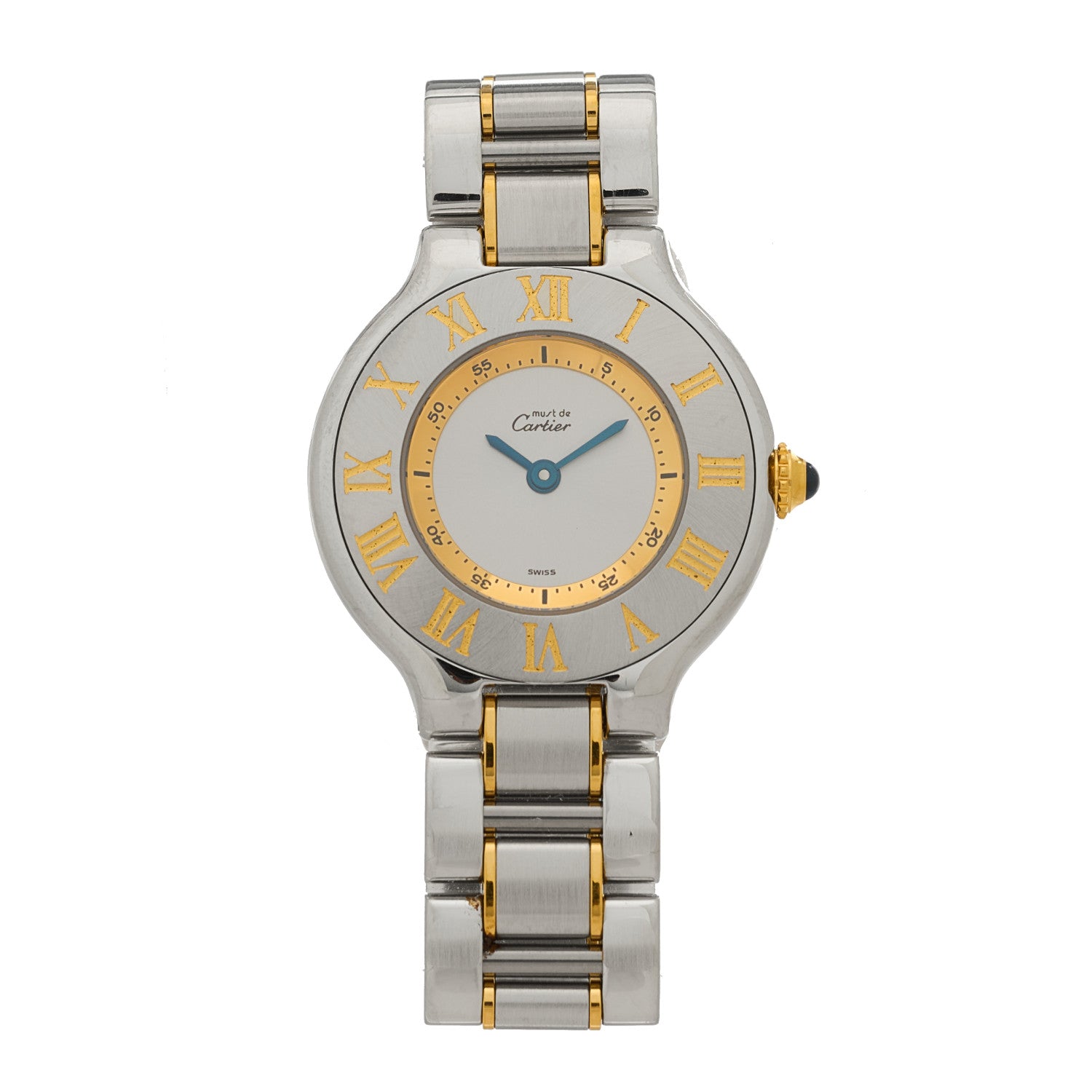 Cartier Stainless Steel 18K Yellow Gold 28mm Must de 21 Quartz Watch 1 of 4