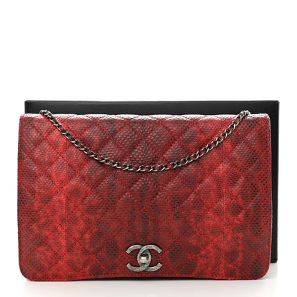 Chanel Karung Quilted Clutch Flap Red 13 of 13