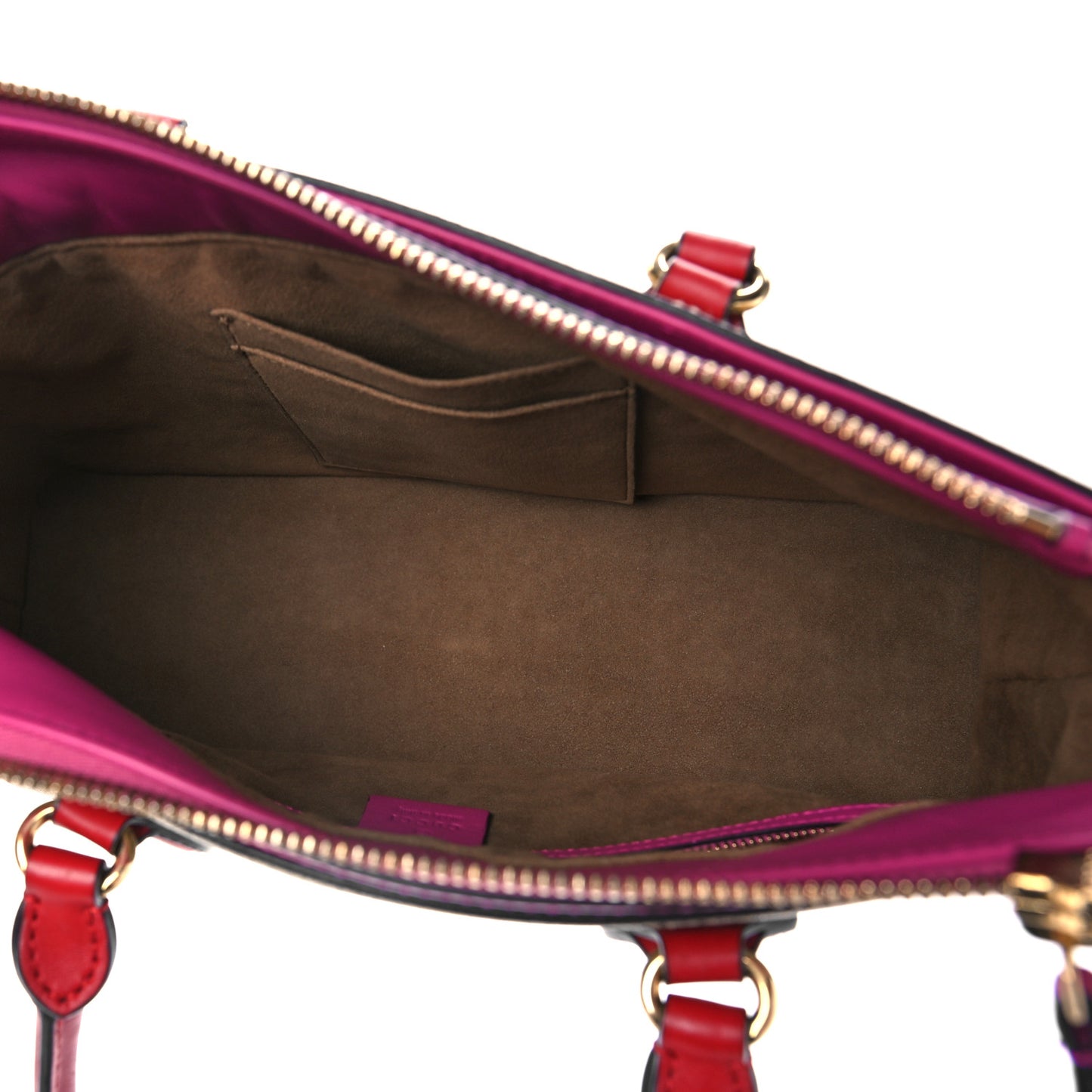 GG Supreme Monogram Moon Calfskin Small Zip Top Tote Beige Ebony Hibiscus Red New Rosette