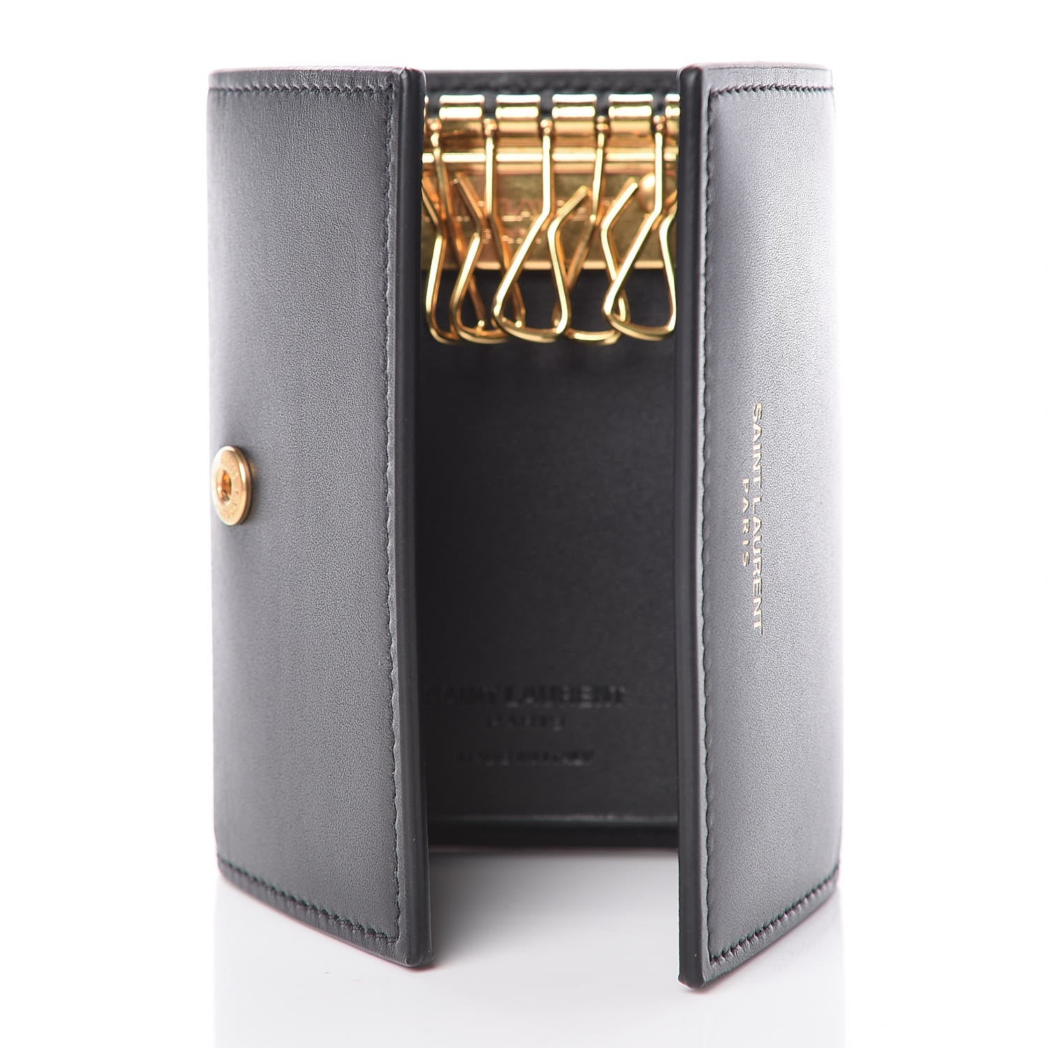 Saint Laurent Calfskin Key Holder Pouch Black 5 of 8