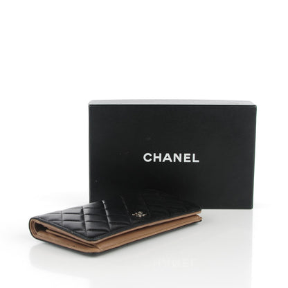Chanel Lambskin Quilted Yen Wallet Black 4 of 9