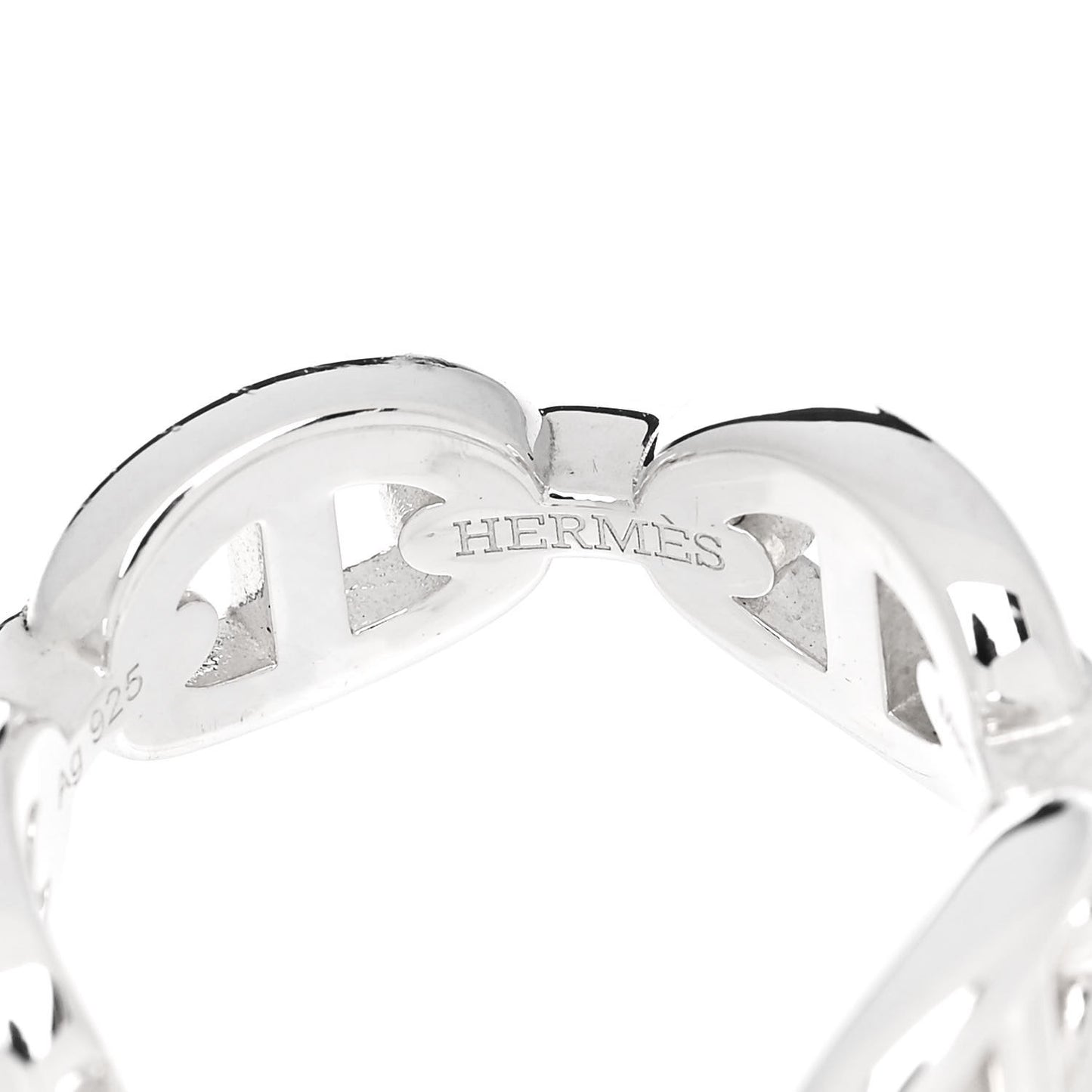 Sterling Silver PM Chaine d'Ancre Enchainee Band Ring 51 5.75
