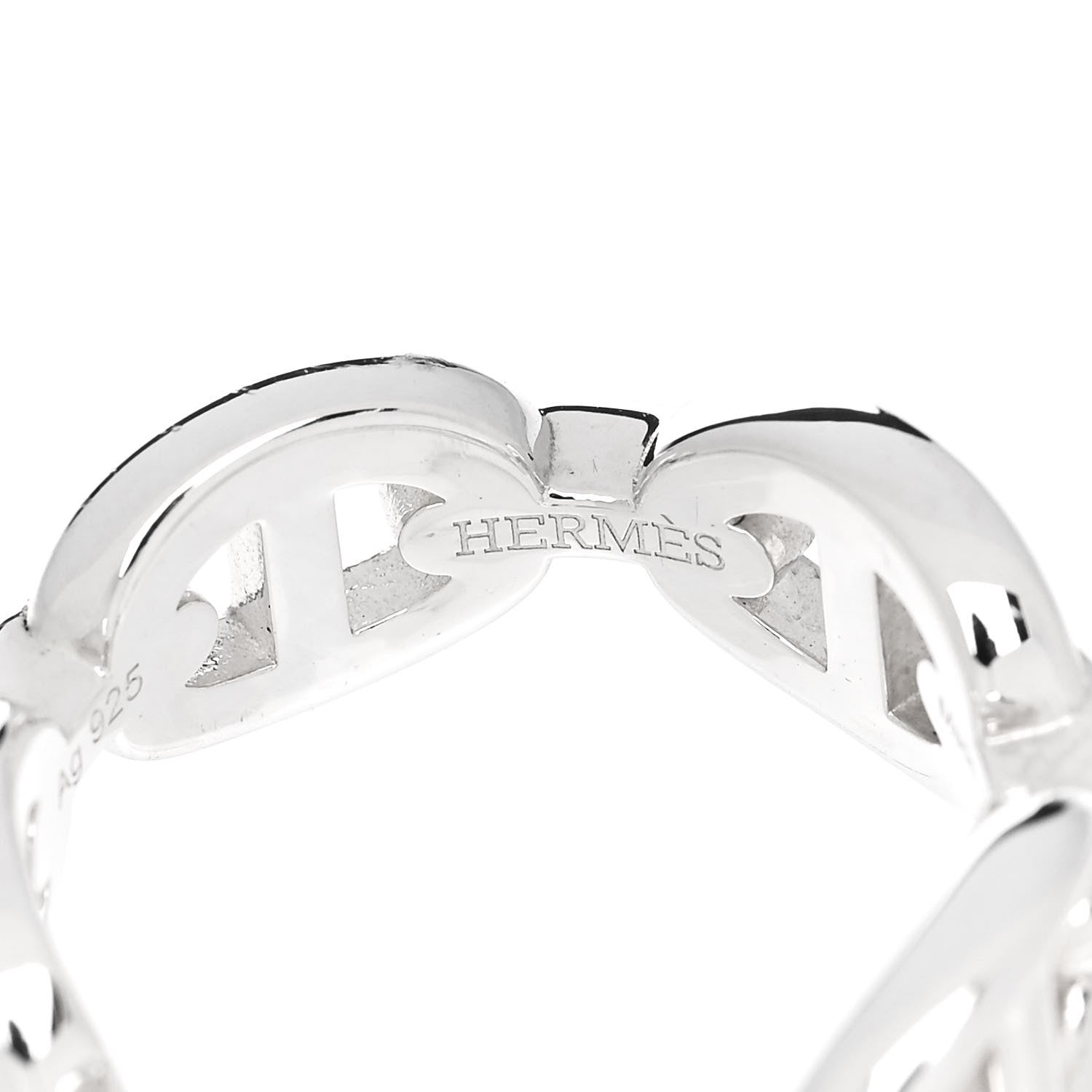 Hermes Sterling Silver PM Chaine d'Ancre Enchainee Band Ring 51 5.75 4 of 9