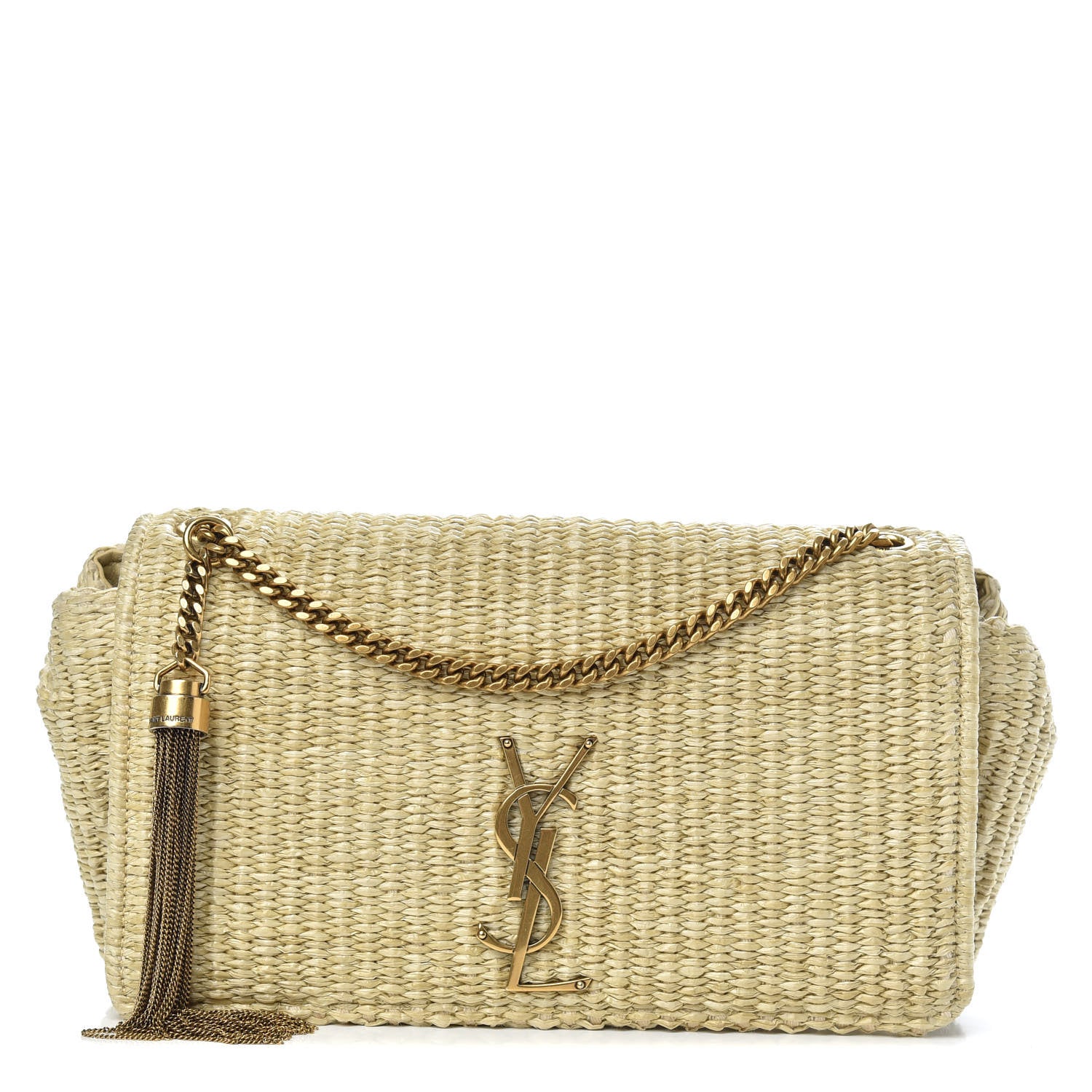 Saint Laurent Raffia Medium Monogram Kate Satchel Naturale 1 of 9