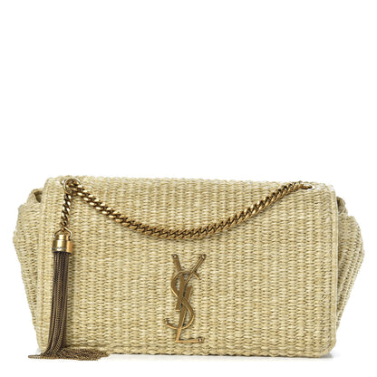 Saint Laurent Raffia Medium Monogram Kate Satchel Naturale 1 of 9