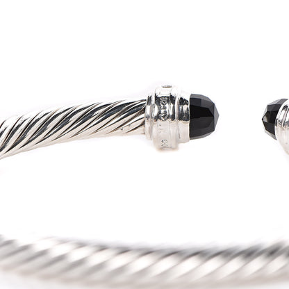 David Yurman Sterling Silver Diamond Black Onyx 5mm Cable Classics Princess Bracelet 4 of 4
