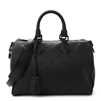 Louis Vuitton Calfskin Monogram Speedy P9 Bandouliere 30 Ultra Black 1 of 11