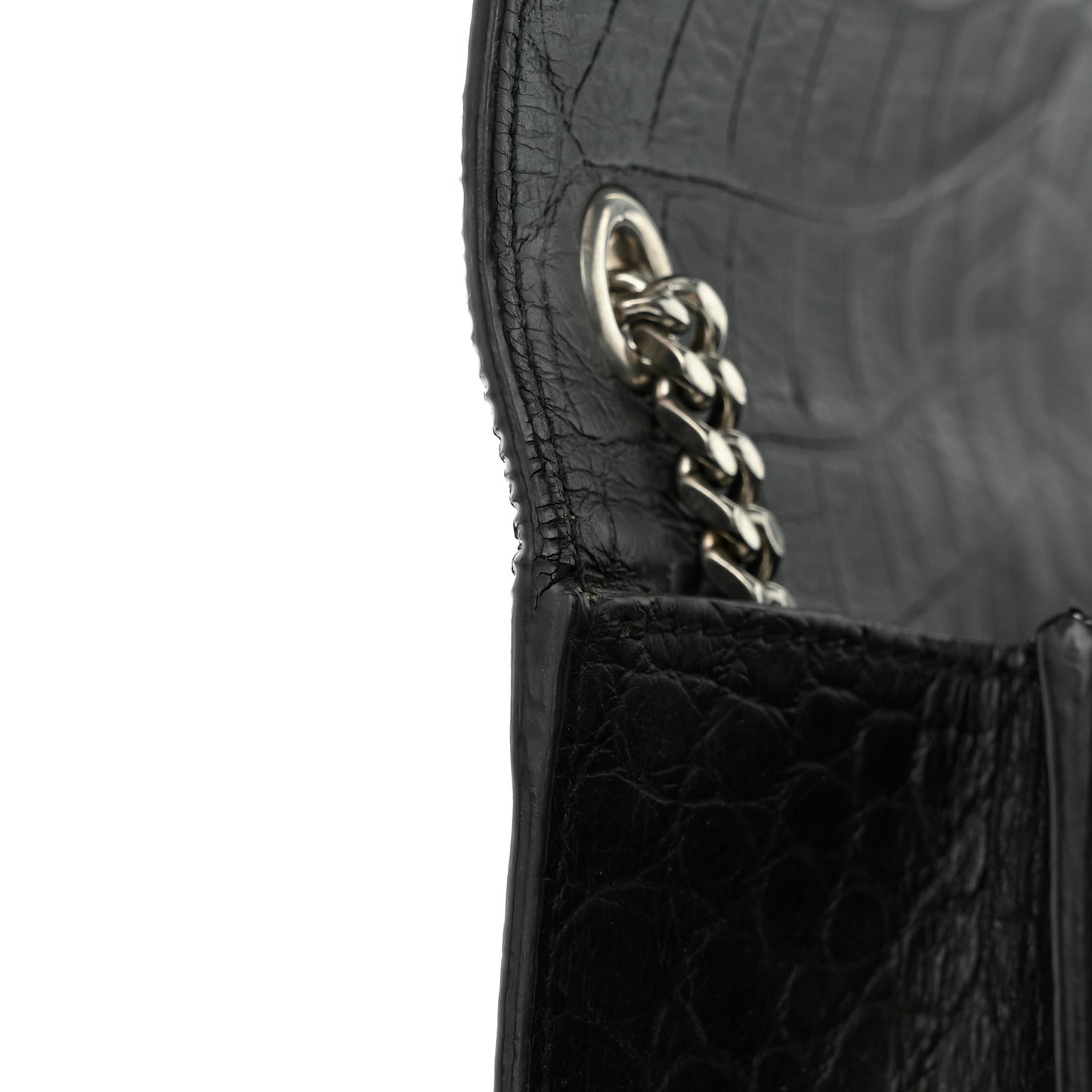 Calfskin Crocodile Embossed Kate Monogram Tassel