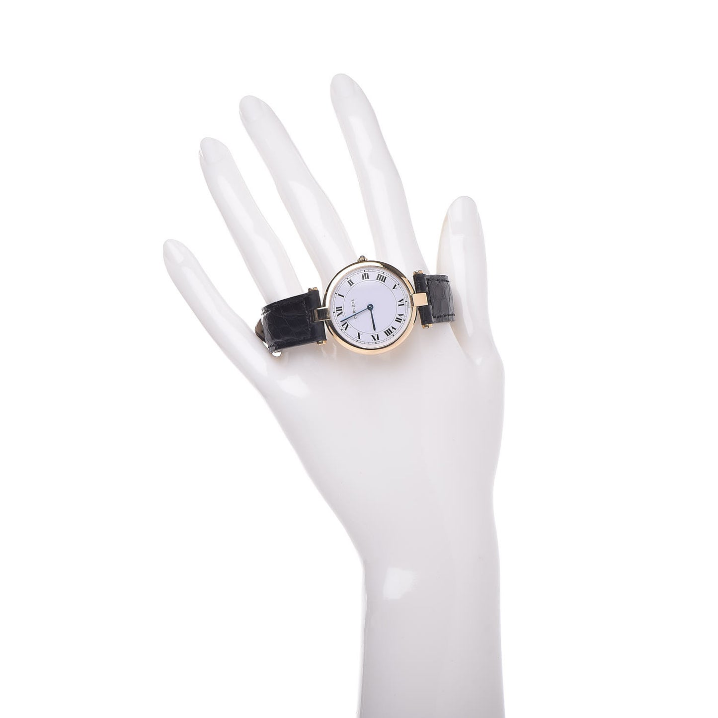 18K Yellow Gold Alligator 30mm Vendome Quartz Watch