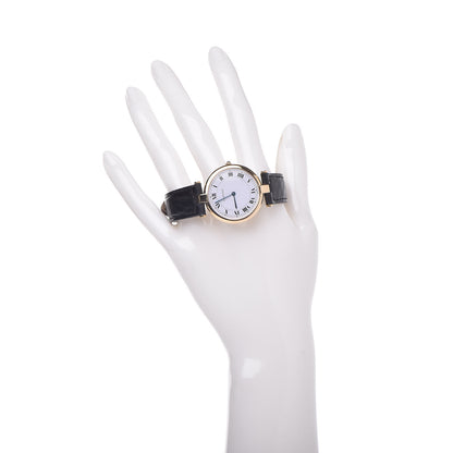 Cartier 18K Yellow Gold Alligator 30mm Vendome Quartz Watch 2 of 10