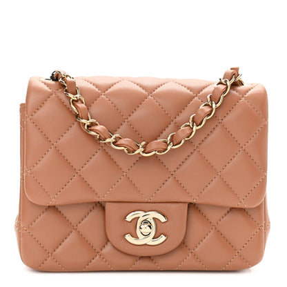 Chanel Lambskin Quilted Mini Square Flap Brown 1 of 11