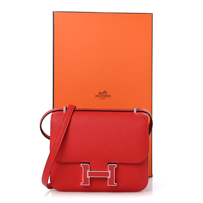 Hermes Epsom Enamel Constance 18 Rouge de Coeur Rubis 12 of 12