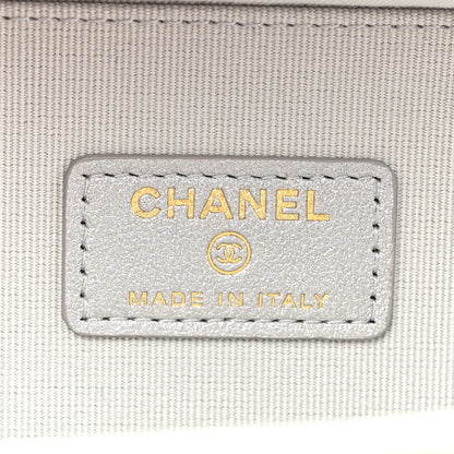 Chanel Shiny Calfskin Quilted Small Top Handle Vanity Case With Chain White 6 of 12