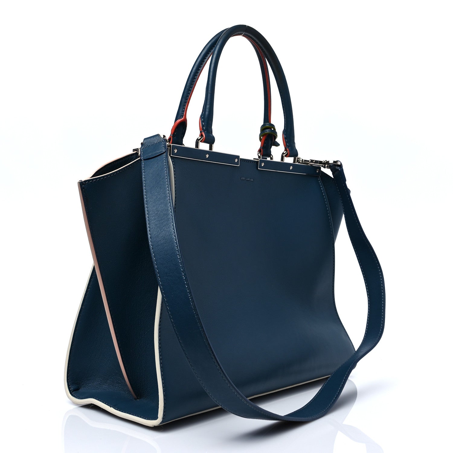 Fendi Vitello Dolce Century Petite 3Jours Tote Pavone 3 of 11