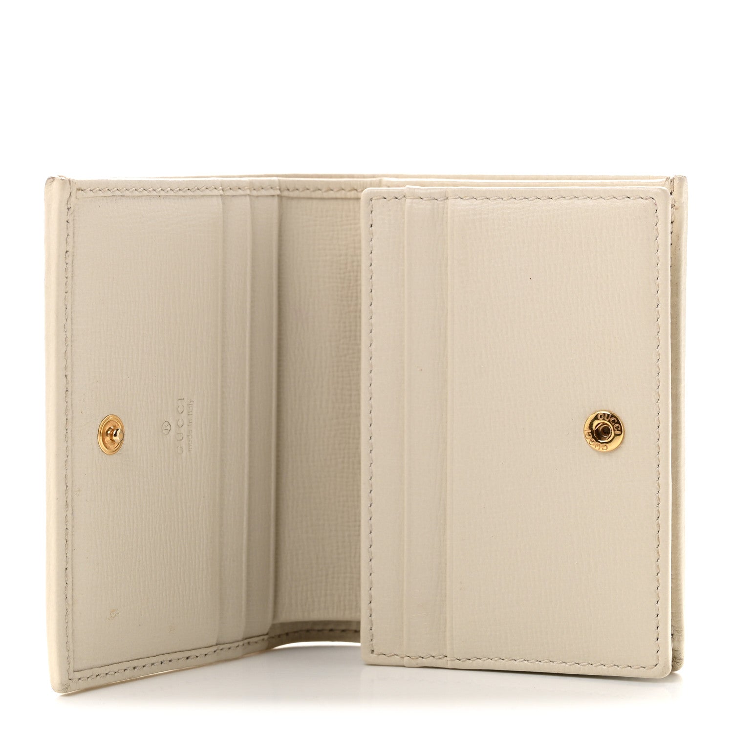 Gucci GG Supreme Monogram Azalea Calfskin Horsebit 1955 Card Case Wallet Beige Ebony Mystic White 4 of 8