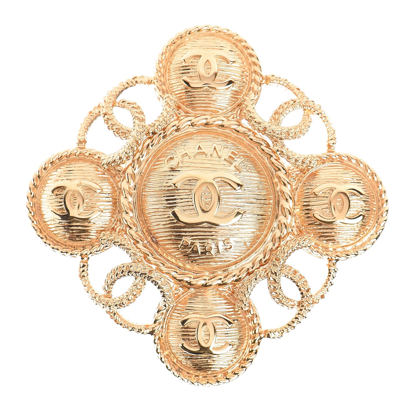 CC Cross Brooch Gold