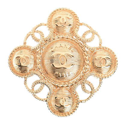 Chanel CC Cross Brooch Gold 1 of 5