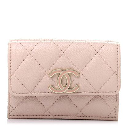 Chanel Caviar Quilted Double Flap Wallet Light Pink 1 of 7