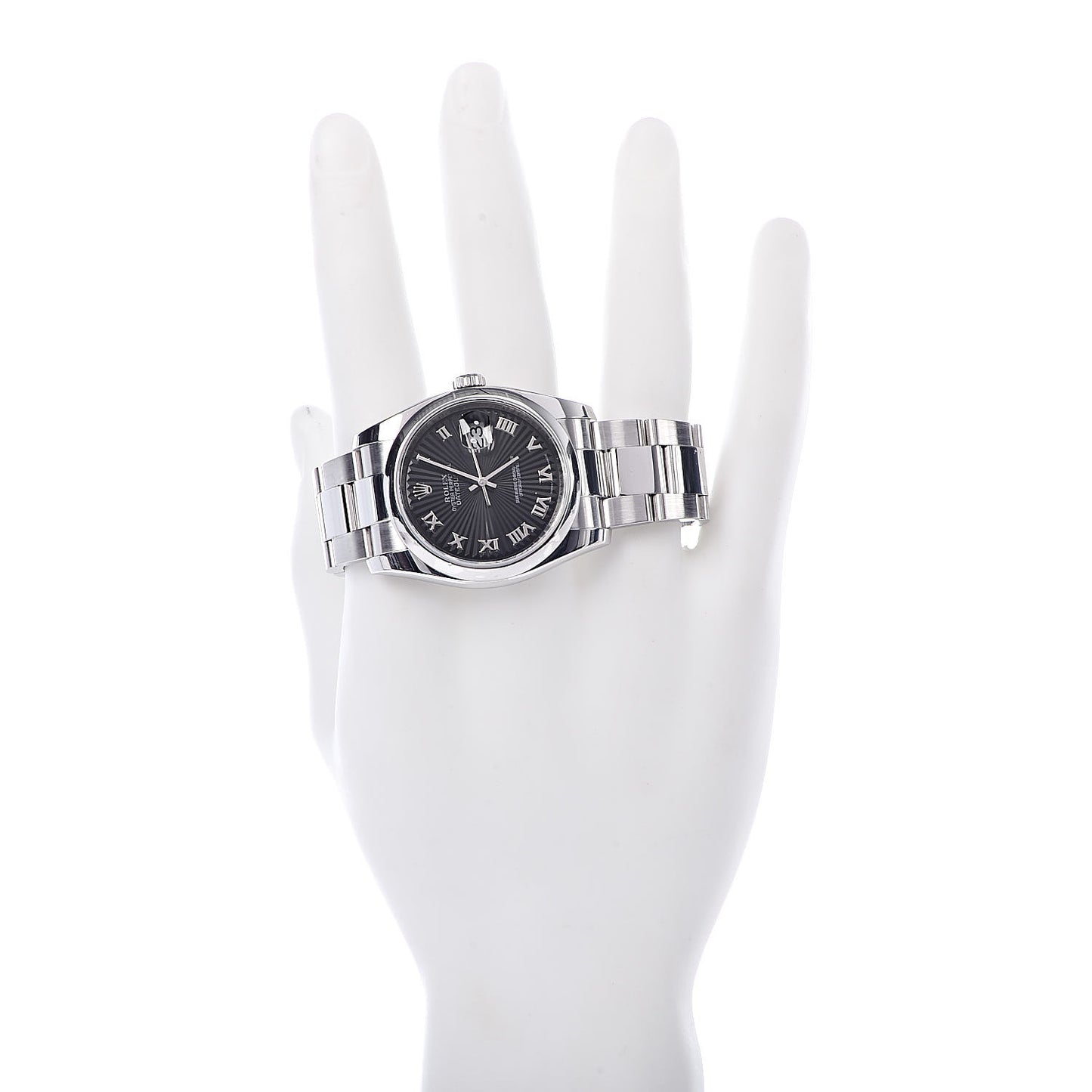 Stainless Steel 36mm Oyster Perpetual Datejust Watch Black Roman 116200