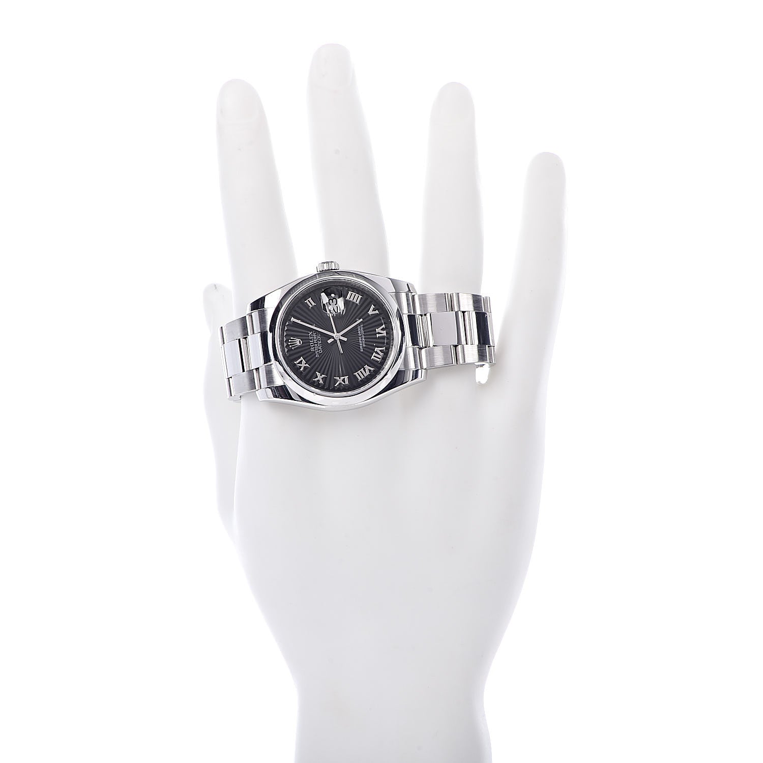 Rolex Stainless Steel 36mm Oyster Perpetual Datejust Watch Black Roman 116200 2 of 6
