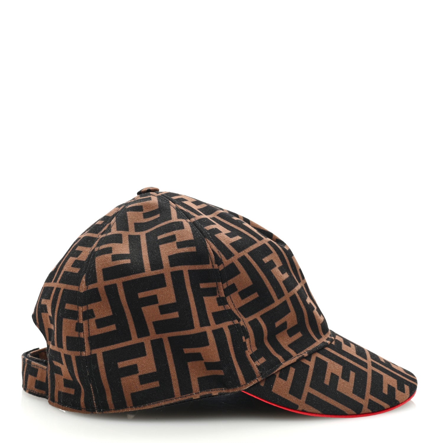 Fendi Canvas FF Reloaded Baseball Hat S Tobacco Red 6 of 8