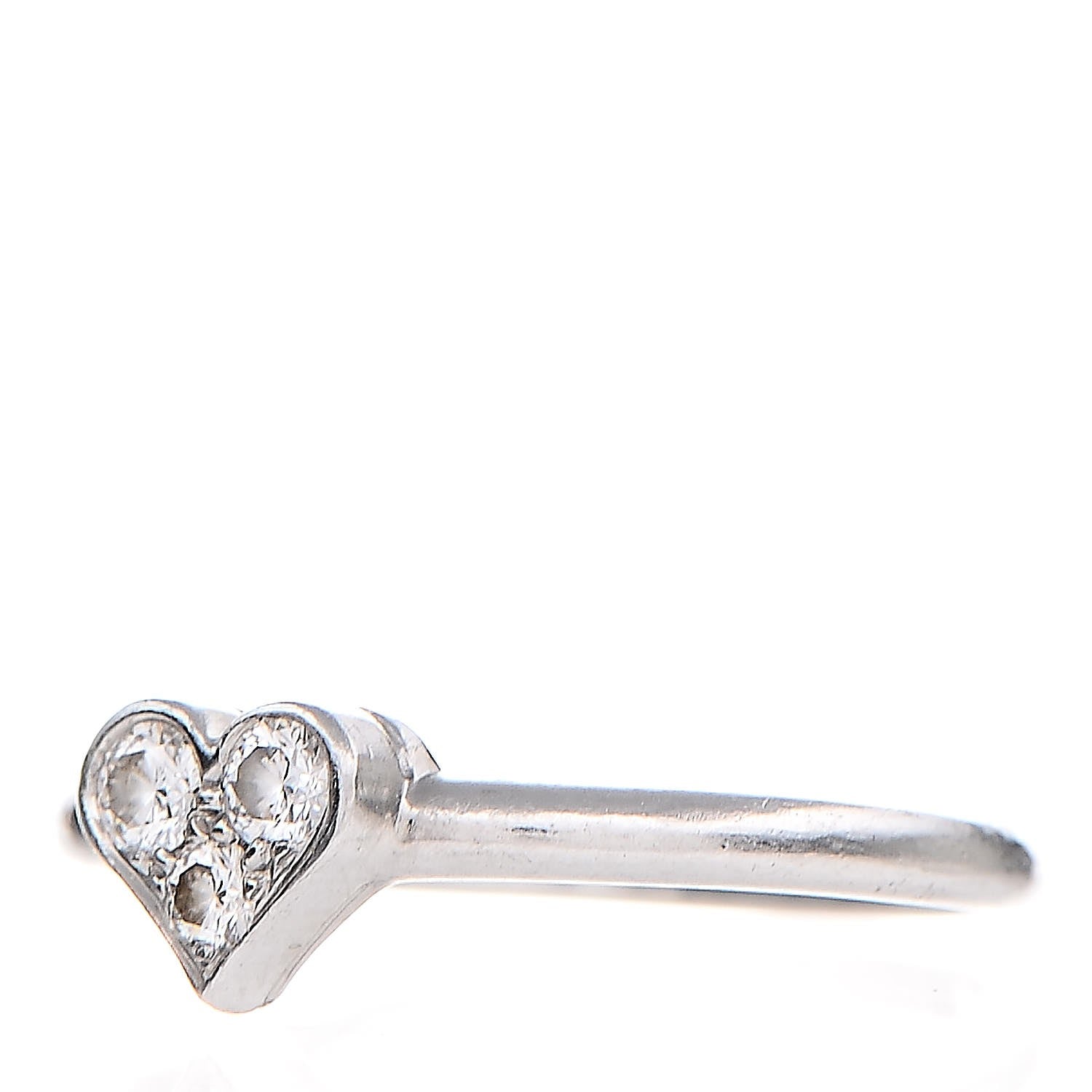 Tiffany Platinum Diamond Hearts Ring 57 8 3 of 5