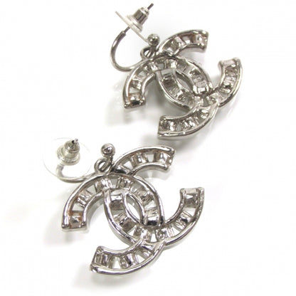 Chanel Crystal CC Logo Earrings Silver 2 of 3