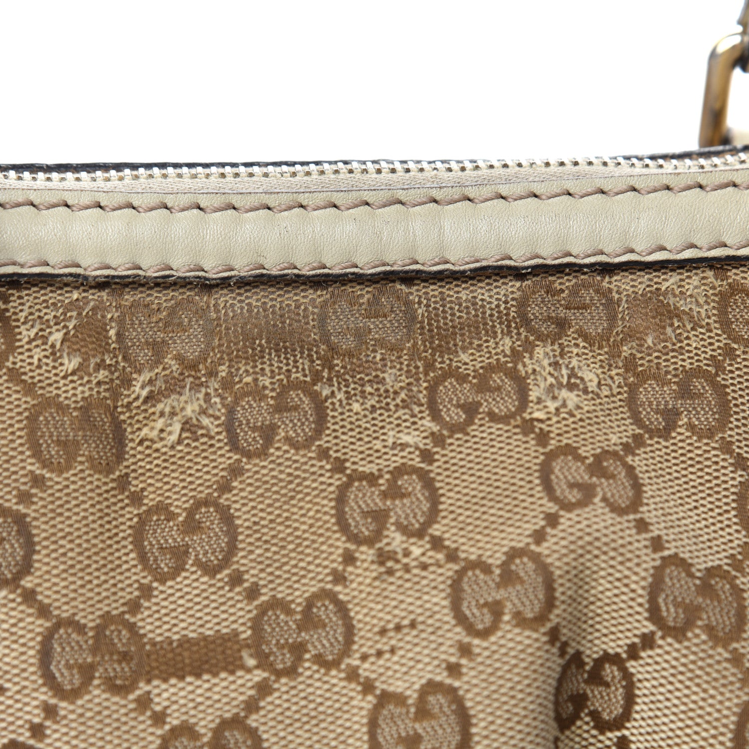 Gucci Monogram Margaux Calfskin Medium Sukey Top Handle Bag Beige Ebony Mystic White 9 of 13