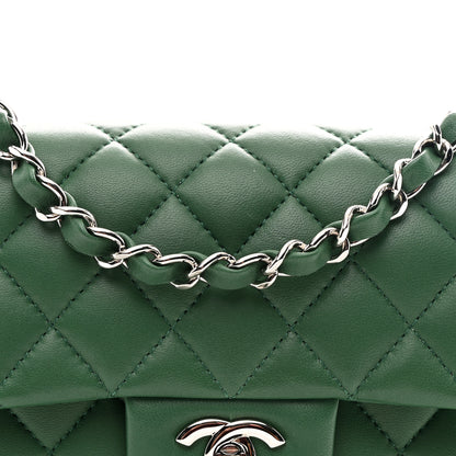 Chanel Lambskin Quilted Mini Rectangular Flap Dark Green 8 of 10