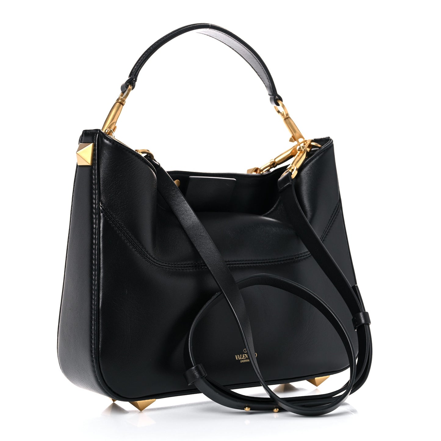 Nappa Stud Sign Hobo Black