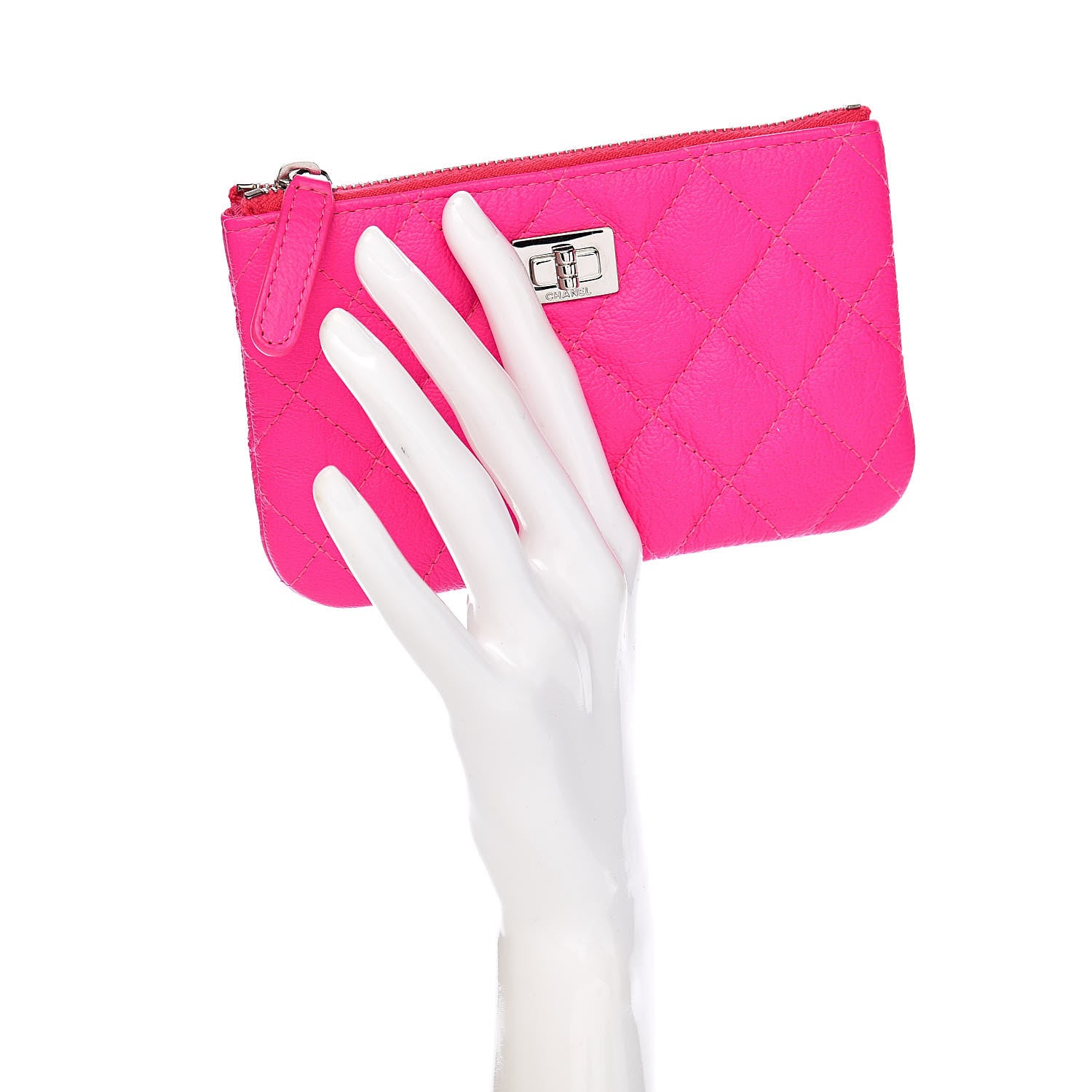 Chanel Goatskin Quilted Small Reissue Cosmetic Case Pink 2 of 8