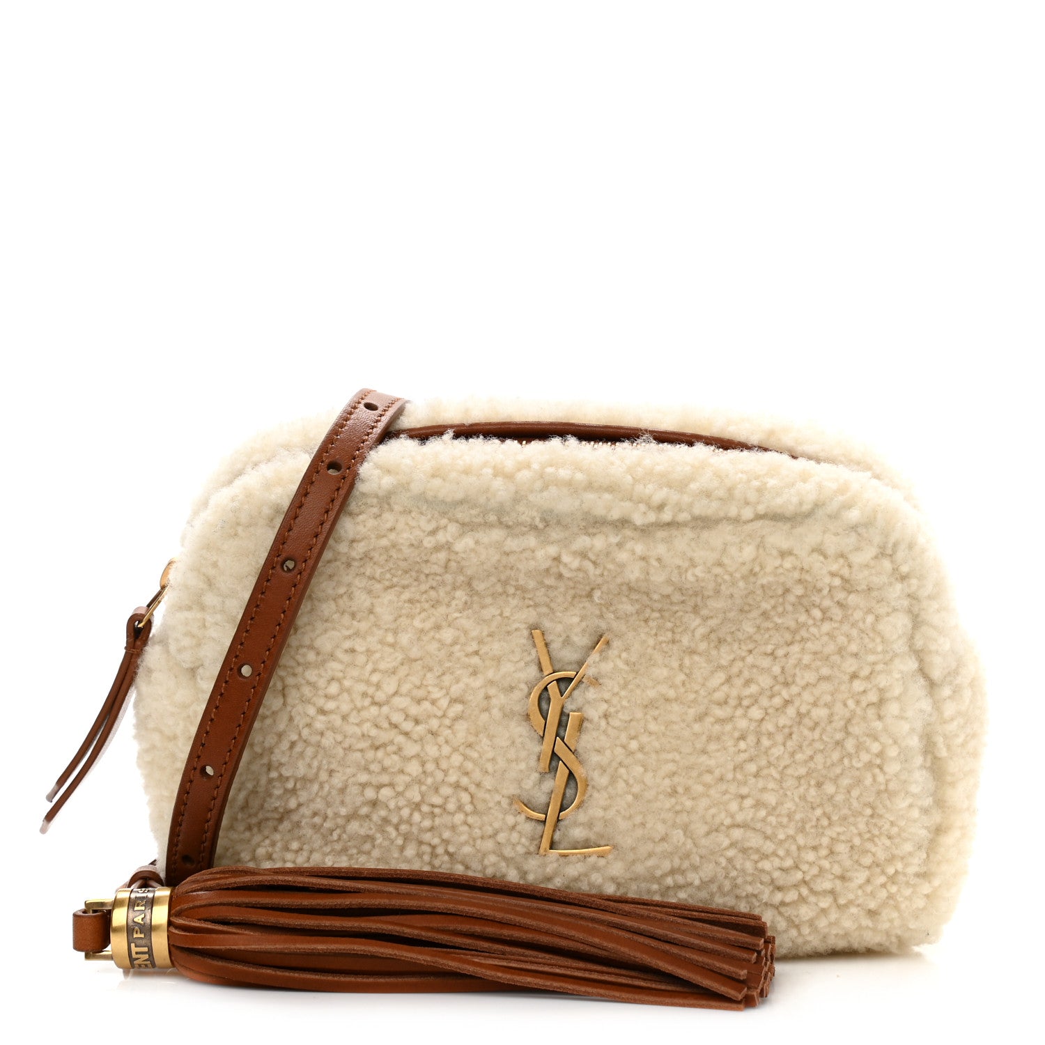 Saint Laurent Shearling Monogram Lou Belt Bag Beige 1 of 11