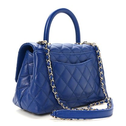 Chanel Caviar Quilted Mini Coco Handle Flap Blue 3 of 9